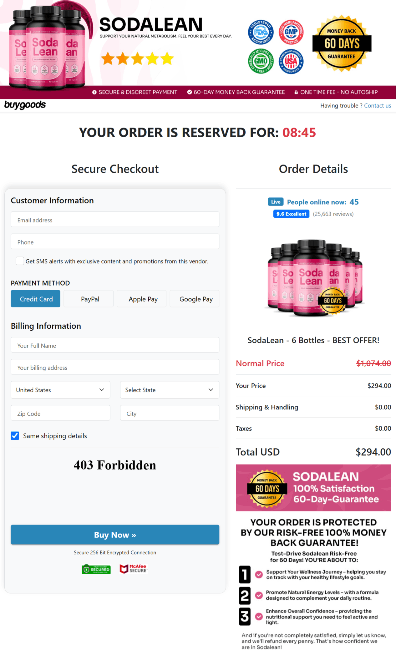 sodalean secure checkout